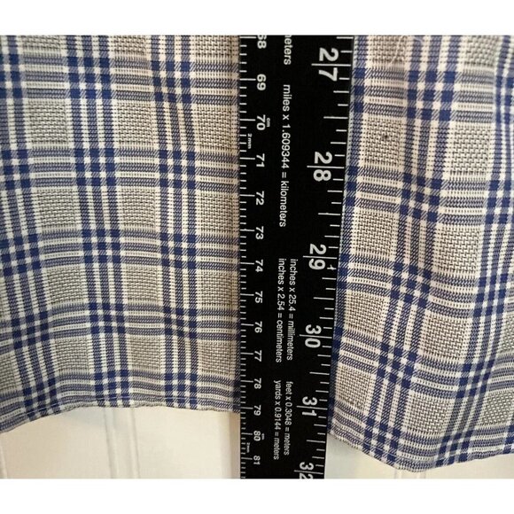 Joseph Abboud Mens Non-Iron Blue Plaid Contrast Cuff Button Down Shirt Size  XXL - Picture 10 of 12